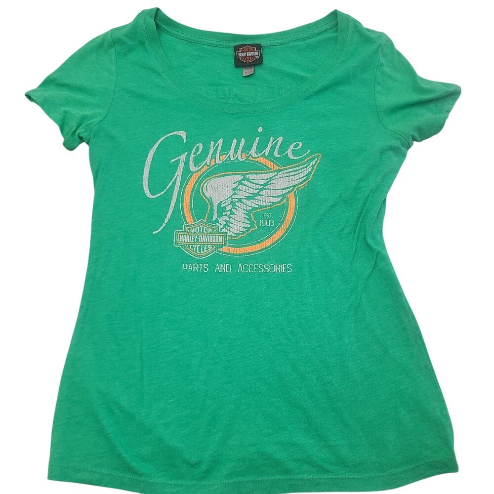 Harley Davidson Of Tiago County PA Harley Short Sleeve Green T Shirt Large‎